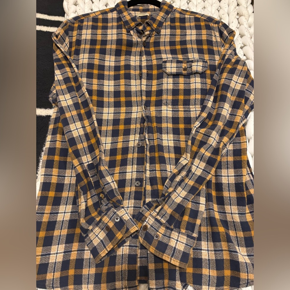 Women’s Flannel Plaid Shirt - Blue and Yellow